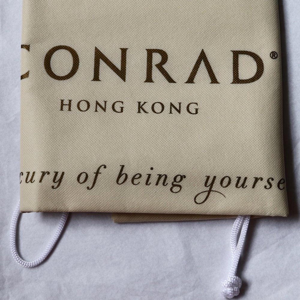 Conrad Hong Kong Hotel Drawstring Laundry Bag Large Beige